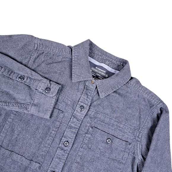 REI Mens Flannel Button Up Shirt Long Sleeve Medium Blue Outdoor Hiking - Picture 1 of 6
